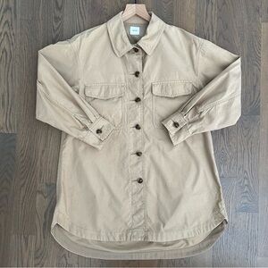 Spick and Span Cotton Army Military Shacket Shirt Jacket Khaki Tan Size Medium